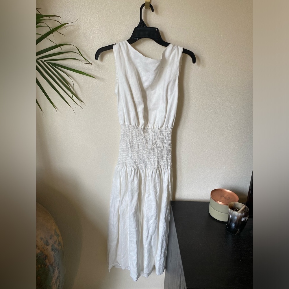 SIR. The Label Women’s Smocked Linen Open Back Dress Size 1 Resortwear Vacation